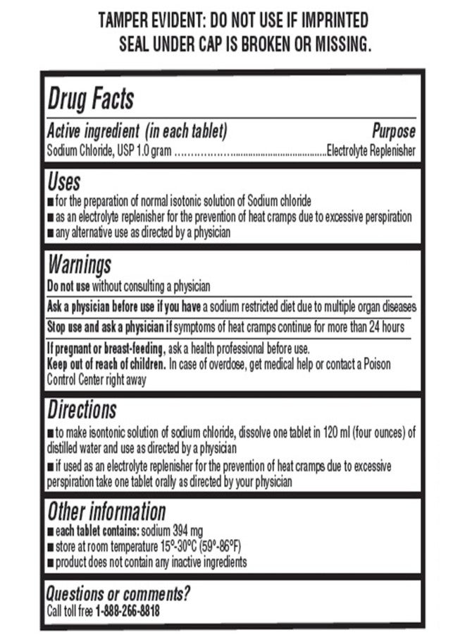 Graxcell Sodium Chloride Tablets 1gm | Electrolyte Salt Pills for POTS Syndrome and Dysautonomia Support | Rapid Rehydration, Natural Ingredients | (15.4gr.) | 1000 Count | Made in The USA - Image 3
